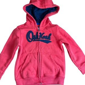 OshKosh Bgosh Full Zip Hoodie Sweatshirt Pockets Red Blue 24M